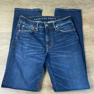 American Eagle Men’s Original Bootcut Jeans, dark wash, size 31 x 34